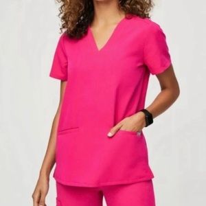 Figs scrub set in shocking pink